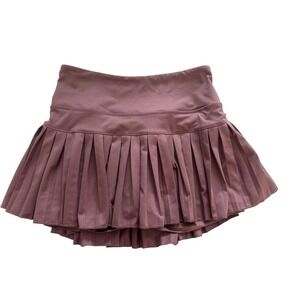 GOLDHINGE Pleated Tennis Skirt Sz XS Athletic Skort Plum Purple Built in Shorts
